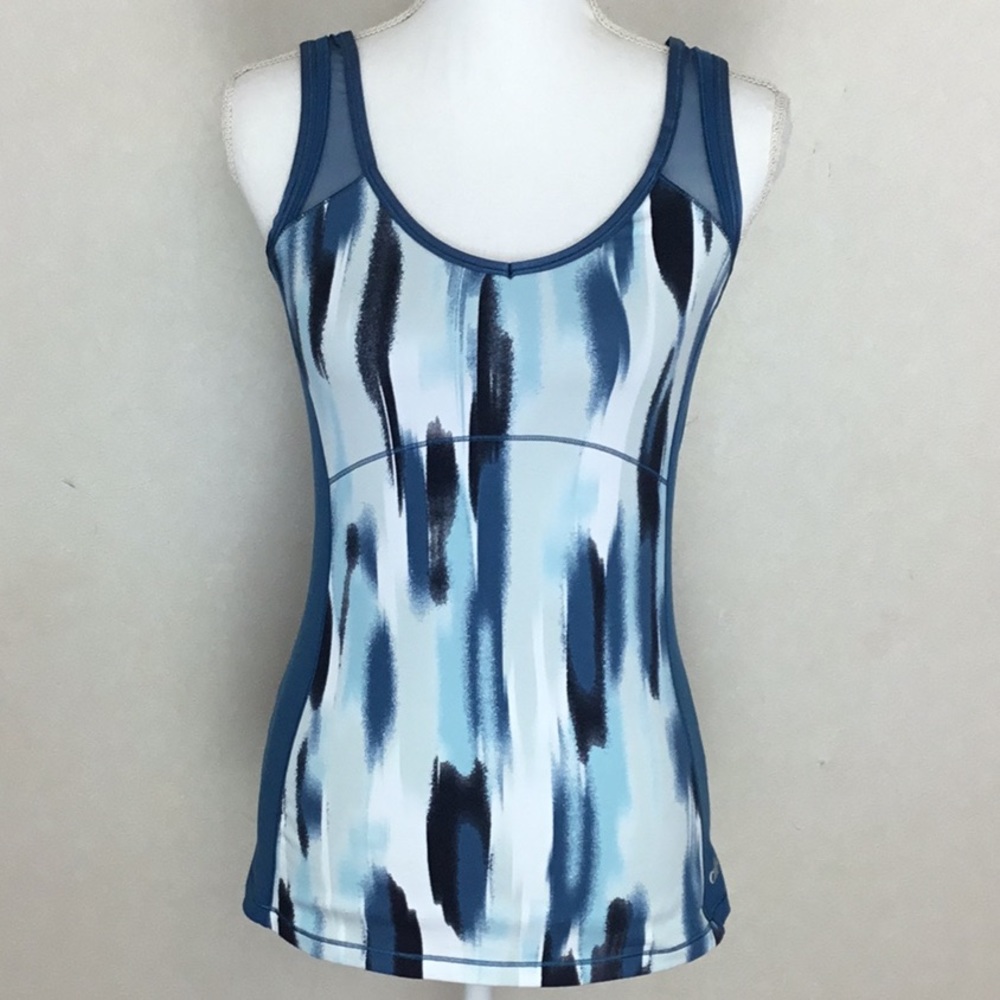 ALO Yoga Blue and White Tank Top